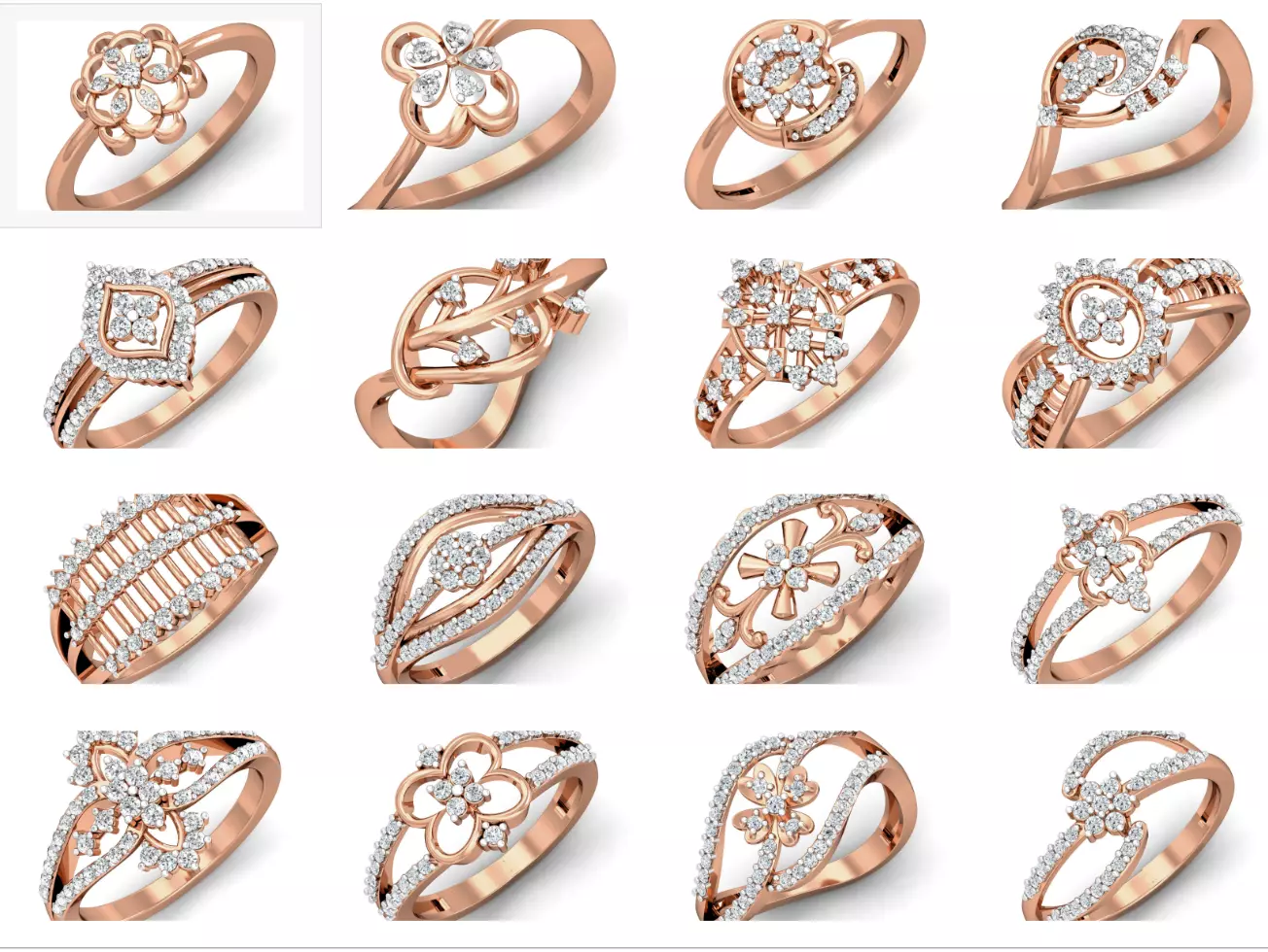 129 women diamond ring 3dm stl render 3d model 503eae51f6