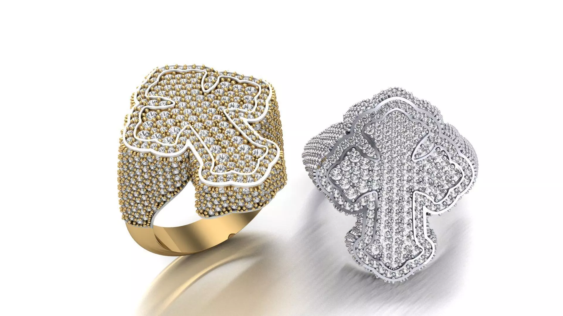 cross hip hop iced ring 3d model 85884aaca2