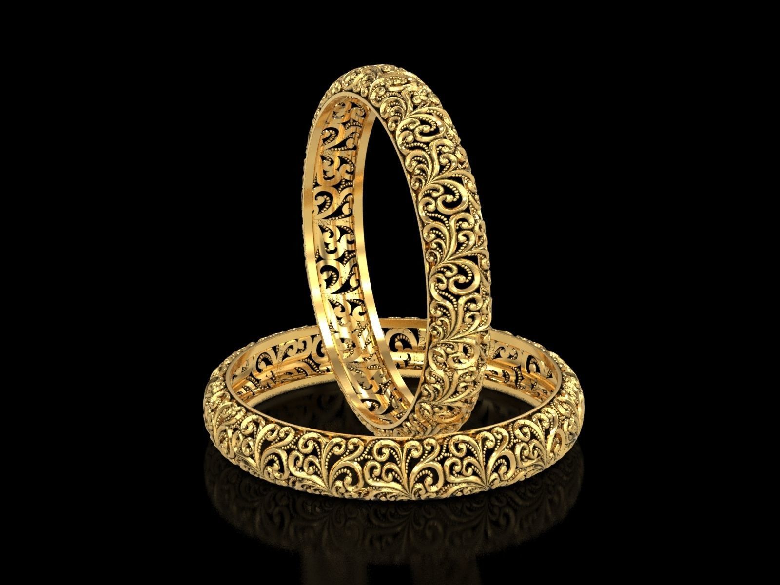 floral carved filigree bangle 3d model f8e8be9630