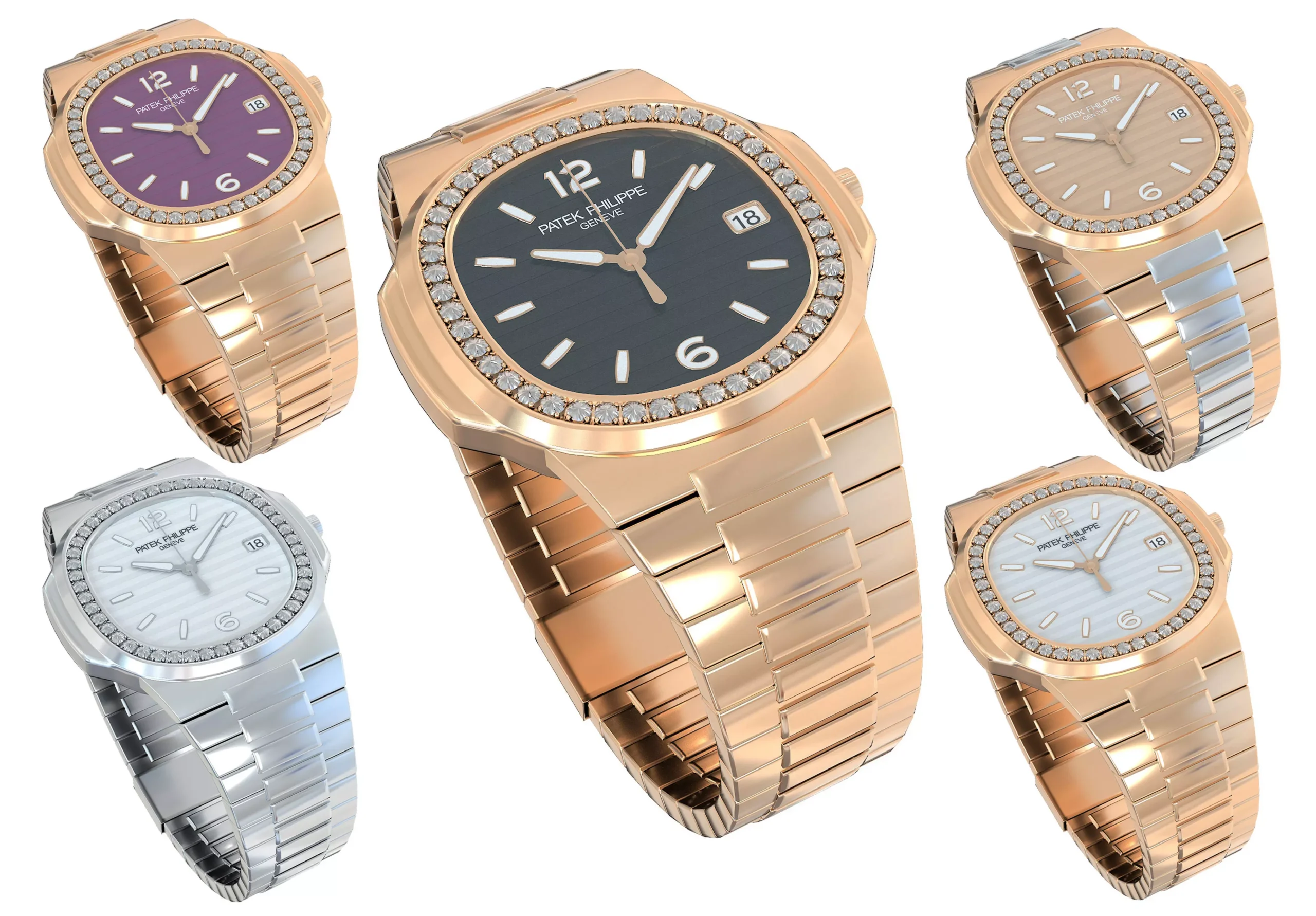 patek philippe nautilus ladies watch 3d model 9016bc71be